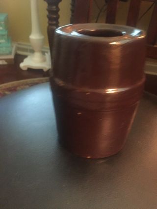 Brown Albany Red Wing Stoneware Crock Wax Sealer Jar 5 3/4 “ Bottom Marked