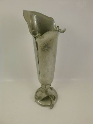 Antique Weidlich Bros Silver Nouveau Jack In Pulpit Royal Arts Hammered Bud Vase