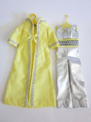Vintage Barbie Silver Polish Mod Jumpsuit Outfit 1492 Doll Clothes 1969 - 70