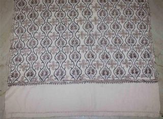 CLASSIC KASHMIR FLORAL TEXTURE INDIAN HAND EMBROIDERY PASHMINA SHAWL SCARF STOLE 5