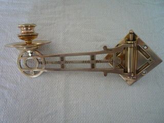 Single Antique Brass Candlestick Holder Wall Sconce Piano Candle