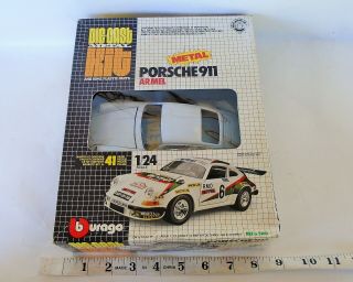 1/24 Vintage 1980 Burago Model Car Kit 1977 Porsche 911 Armel Diecast Metal Body