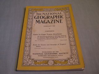 Antique National Geographic February 1925 Cairo To Capetown,  Overland Africa