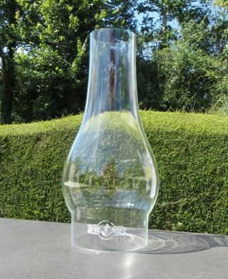 Vintage Bulge Comet Glass Oil Lamp Chimney 76mm 3 " Anchor Brand Bottom