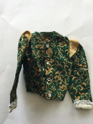 Vintage Ken Doll 1964 The Prince Charming 0772 - Green Gold Brocade Coat Tlc