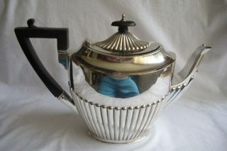 Vintage / Antique Silver Plated Fluted Tea / Coffee Set. 7