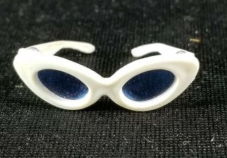 Vintage Barbie Doll Cat Eye Sunglasses Glasses White Blue 1959 Mattel