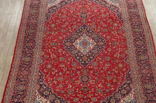 Floral Vintage Oriental Area Rug Wool Hand - Knotted RED Traditional Carpet 10x13 3