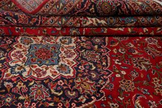 Floral Vintage Oriental Area Rug Wool Hand - Knotted RED Traditional Carpet 10x13 6