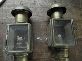 2 x Vintage Brass Boat Ships Paraffin Oil Lamp with Wall Mounts.  SEE THE PICTURES 4