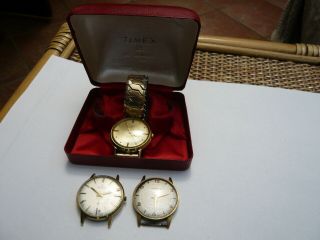 3 Old Vintage Mens Gents Wristwatch Watch Lanco Timex Automatic Allaine Spairs