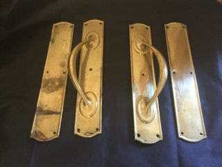 Antique Art Nouveau Brass Door Pulls
