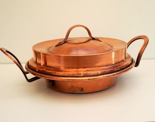 Antique French Copper Tourtiere Pie Bake Pan Display Item