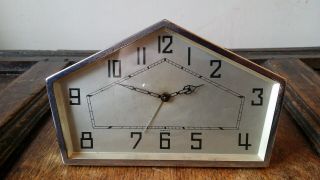 Antique Art Deco Chrome Strut Mantel Clock Alarm - 30 Hour - Order