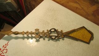 Antique Cast Iron Lightning Rod Weather Vane Gold Glass Tail