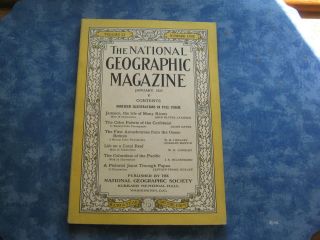 Antique National Geographic January 1927 Jamaica Caribbean Coral Reef Life Papua