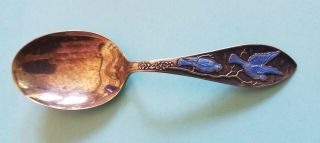 Vintage Blue Bird Sterling Silver Sugar Spoon
