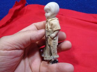 Antique Miniature PAIR Bisque Doll F - 12 2