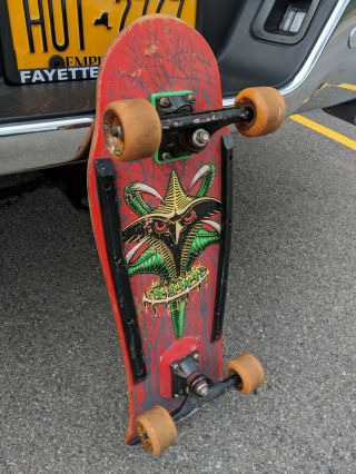 VTG 80 ' s Powell Peralta Tony Hawk Bird Claw Bones Skateboard Slimeball Wheels 3