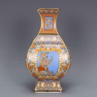 Chinese Ancient Antique Hand Make Enamel Flower And Bird Vase S6
