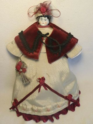 Vintage Handmade Parian French China Head Victorian Dress 5pc 9 " - 11 " Doll Ooak