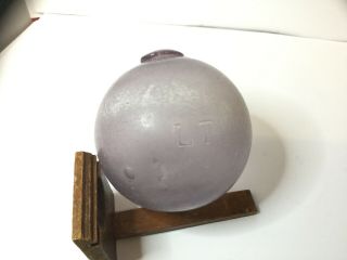 Antique Pale Amethyst Vintage Hand Blown Glass Fishing Float Stamped “lt” 2