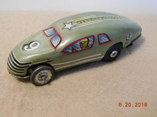 Antique 1930s Marx Shooting Star Tin Litho Toy Slot Car No.  9 Order