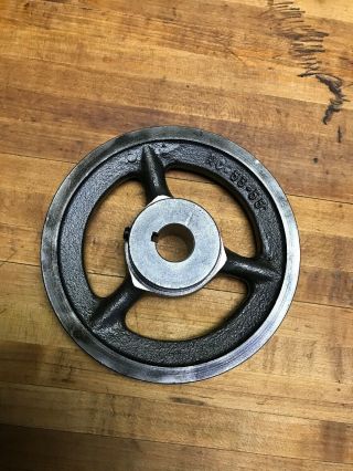 Vintage Cast Iron Metal Ac 53 - 55 5.  5” Pulley Wheel Industrial Steampunk