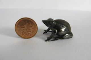 Antique Birmingham Adie & Lovekin Sterling Silver Miniature Frog Pin Cushion