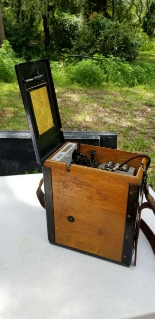 Antique WW1 Field Phone Kellogg Model 1917 Signal Corps US Army Wood Case Rare 3