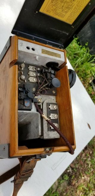 Antique WW1 Field Phone Kellogg Model 1917 Signal Corps US Army Wood Case Rare 4