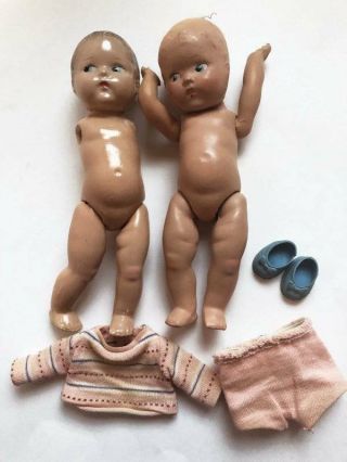 2 Vintage Vogue Pre - Ginny Toddles Dolls & Outfit - Parts Or Repairs