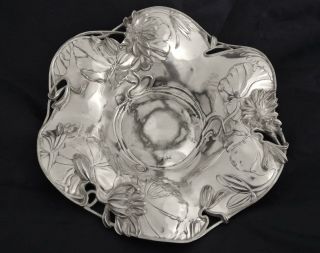 Victorian Pairpoint Mfg Co Art Nouveau Quadruple Plate Centerpiece Bowl Lily 