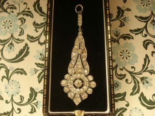Antique Art Deco Glittering Diamond Paste Stones Set Pendant