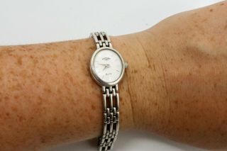 A Vintage Ladies Sterling Silver 925 Rotary Elite Quartz Bracelet Watch 13674