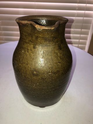 Antique South Carolina Stoneware Pottery Pitcher Union County? 3