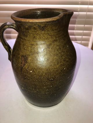 Antique South Carolina Stoneware Pottery Pitcher Union County? 4