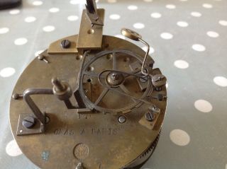 Antique French Barrel Clock Movement Japy Freres 80mm For Spare Parts 2