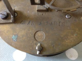 Antique French Barrel Clock Movement Japy Freres 80mm For Spare Parts 3