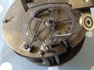 Antique French Barrel Clock Movement Japy Freres 80mm For Spare Parts 6