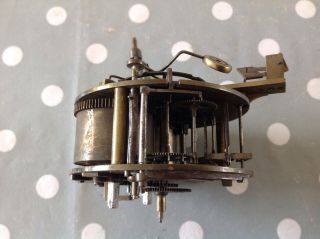 Antique French Barrel Clock Movement Japy Freres 80mm For Spare Parts 7