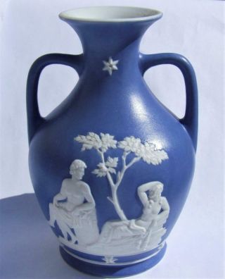 Antique Vintage Portland Vase Blue & White Pate Sur Pate Style Not Wedgwood 1/2