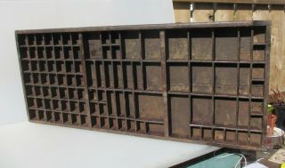Vintage Wooden Printers Drawer Storage Tray Compartments Antique Old Wood Rustic