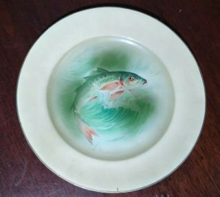 Antique Crooksville Stinthal China Fish Platter & Plate Set 4
