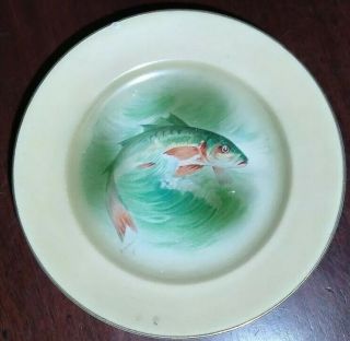 Antique Crooksville Stinthal China Fish Platter & Plate Set 5