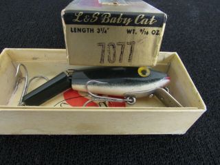 Vintage L&s Bait Baby Cat Lure W/ Pamphlet And Advertising