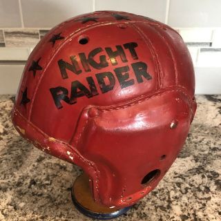 Vintage Leather Football Helmet Professional Grade Mcgregor Team Decorated Wow