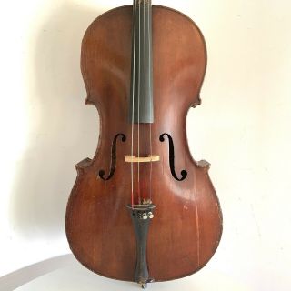 Antique 1800 Carved Wood Cello “germany Antonius Stradivarius” Estate Item As - Is