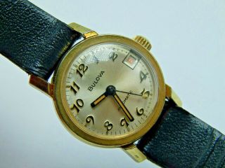 Vintage Ladies Gold Plated Automatic Date Watch 17 Jewel Cal 7 Efacd Selfwinding