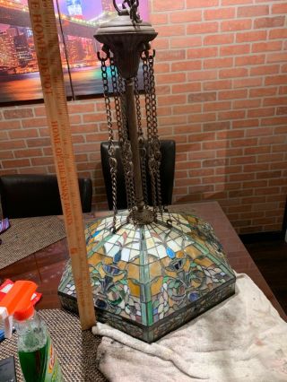 Kichler Tiffany antique floral style chandelier pendant light 20in 3 light 5